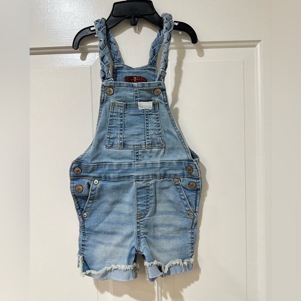 3 set toddler kids girl carters 7 for all mankind sweater Jean overalls leggings - Picture 5 of 16